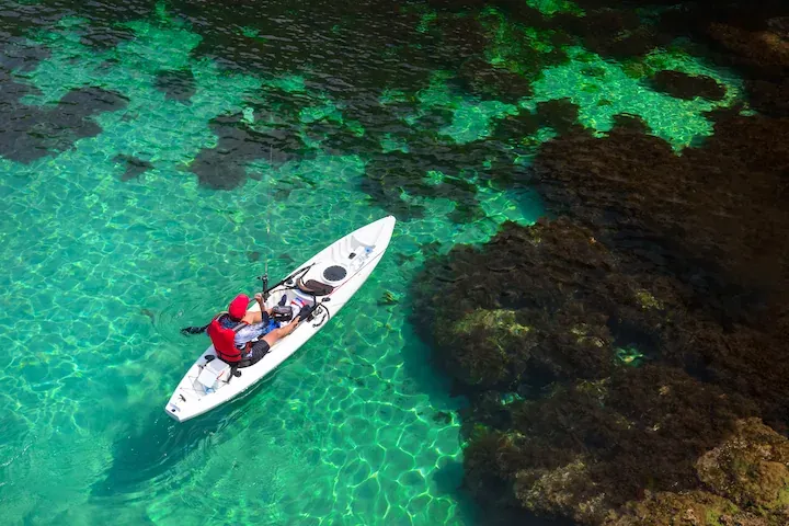 Angler fishing from a kayak
